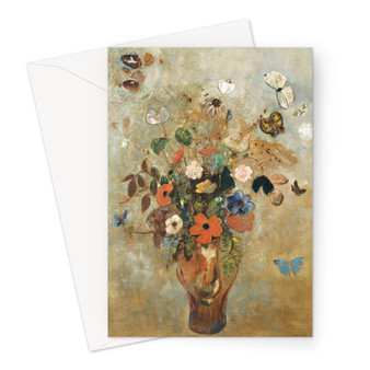 Still Life with Flowers (1905) by Odilon Redon Greeting Card - (FREE SHIPPING)