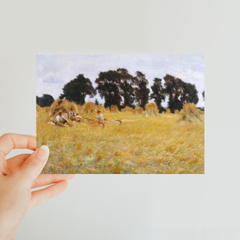 Reapers Resting in a Wheat Field (1885) by John Singer Sargent. Original from The MET Museum - Classic Postcard - (FREE SHIPPING)