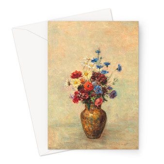 Large Vase with Flowers (1912) by Odilon Redon - Greeting Card - (Free shipping)