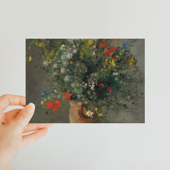 Auguste Renoir - Flowers in a Vase - circa 1866 Classic Postcard - (FREE SHIPPING)