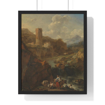 Italian Landscape, Nicolaes Pietersz Berchem  ,  Premium Framed Vertical Poster,Italian Landscape, Nicolaes Pietersz Berchem  -  Premium Framed Vertical Poster,Italian Landscape, Nicolaes Pietersz Berchem  -  Premium Framed Vertical Poster