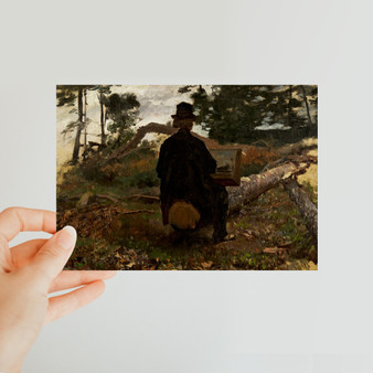 Jacob Maris's De schilder Frederik Hendrik Kaemmerer aan het werk in Oosterbeek - Dordrechts Museum Classic Postcard