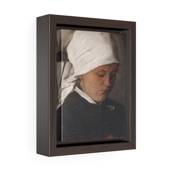 Peasant Girl with a White Headcloth ,1885, Wilhelm Leibl, German - Vertical Framed Premium Gallery Wrap Canvas