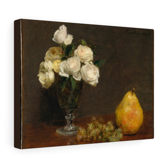 1863, Henri Fantin-Latour, French- Stretched Canvas,Still Life with Roses and Fruit ,1863, Henri Fantin,Latour, French, Stretched Canvas,Still Life with Roses and Fruit ,1863, Henri Fantin-Latour, French- Stretched Canvas,Still Life with Roses and Fruit 