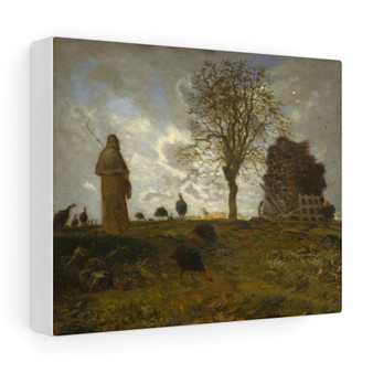 73, Jean, Stretched Canvas,Autumn Landscape with a Flock of Turkeys, 1872-73, Jean-Francois Millet, French - Stretched Canvas,Autumn Landscape with a Flock of Turkeys, 1872,Francois Millet, French ,Autumn Landscape with a Flock of Turkeys, 1872-73, Jean-Francois Millet, French - Stretched Canvas