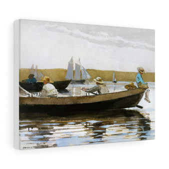 Boys in a Dory (1873) by Winslow Homer , Stretched Canvas,Boys in a Dory (1873) by Winslow Homer - Stretched Canvas