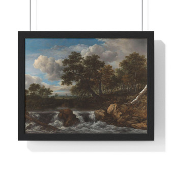  Jacob Isaacksz van Ruisdael  -  Premium Framed Horizontal Poster,Landscape with a Waterfall, Jacob Isaacksz van Ruisdael  ,  Premium Framed Horizontal Poster,Landscape with a Waterfall, Jacob Isaacksz van Ruisdael  -  Premium Framed Horizontal Poster,Landscape with a Waterfall