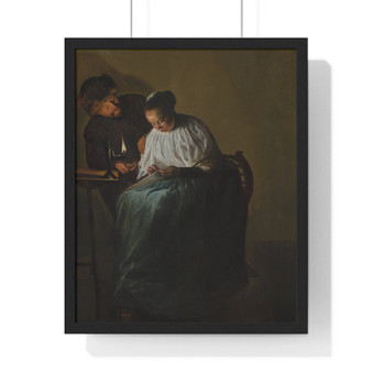 Judith Leyster, Man Offering Money to a Young Woman, Mauritshuis  -  Premium Framed Vertical Poster,Judith Leyster, Man Offering Money to a Young Woman, Mauritshuis  -  Premium Framed Vertical Poster,Judith Leyster, Man Offering Money to a Young Woman, Mauritshuis  ,  Premium Framed Vertical Poster