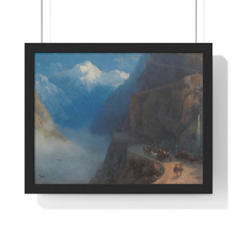 Ivan Ayvazovsky’s From Mleta to Gudauri   ,  Premium Framed Horizontal Poster,Ivan Ayvazovsky’s From Mleta to Gudauri   -  Premium Framed Horizontal Poster