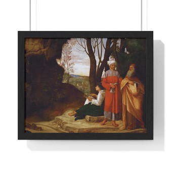  Premium Framed Horizontal Poster,Giorgione's The Three Philosophers - Premium Framed Horizontal Poster,Giorgione's The Three Philosophers 