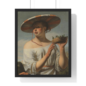 Girl in a Large Hat, Caesar Boëtius van Everdingen  ,  Premium Framed Vertical Poster,Girl in a Large Hat, Caesar Boëtius van Everdingen  -  Premium Framed Vertical Poster,Girl in a Large Hat, Caesar Boëtius van Everdingen  -  Premium Framed Vertical Poster