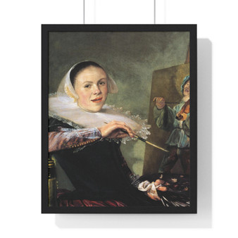   Premium Framed Vertical Poster,Self-portrait by Judith Leyster  -  Premium Framed Vertical Poster,Self,portrait by Judith Leyster  