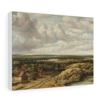 Distant View with Cottages along a Road, Philips Koninck  ,  Stretched Canvas,Distant View with Cottages along a Road, Philips Koninck  -  Stretched Canvas,Distant View with Cottages along a Road, Philips Koninck  -  Stretched Canvas