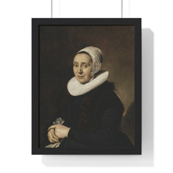 Portrait of a Lady  Frans Hals  ,  Premium Framed Vertical Poster,Portrait of a Lady  Frans Hals  -  Premium Framed Vertical Poster