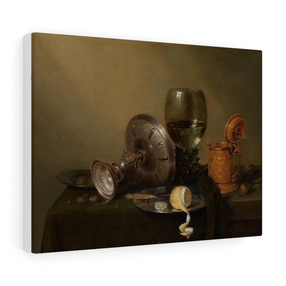 Still life with a gilded Beer Tankard, Willem Claesz Heda  ,  Stretched Canvas,Still life with a gilded Beer Tankard, Willem Claesz Heda  -  Stretched Canvas,Still life with a gilded Beer Tankard, Willem Claesz Heda  -  Stretched Canvas