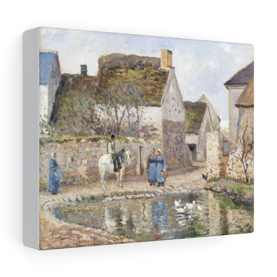 A Pond in Ennery (1874) by Camille Pissarro ,  Stretched Canvas,A Pond in Ennery (1874) by Camille Pissarro -  Stretched Canvas