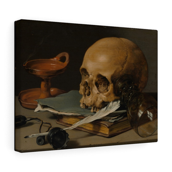  Dutch - Stretched Canvas,Still Life with a Skull and a Writing Quill, 1628, Pieter Claesz, Dutch , Stretched Canvas,Still Life with a Skull and a Writing Quill, 1628, Pieter Claesz, Dutch - Stretched Canvas,Still Life with a Skull and a Writing Quill, 1628, Pieter Claesz
