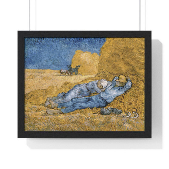   Premium Framed Horizontal Poster,Vincent van Gogh's The Siesta   -  Premium Framed Horizontal Poster,Vincent van Gogh's The Siesta   