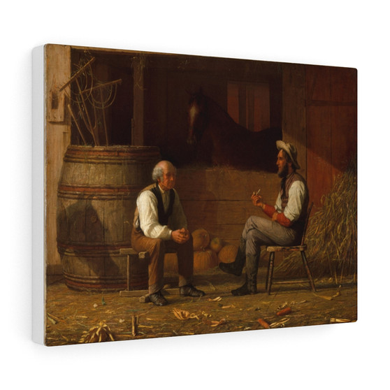 Talking It Over 1872 Enoch Wood Perry, Stretched Canvas,Talking It Over 1872 Enoch Wood Perry- Stretched Canvas