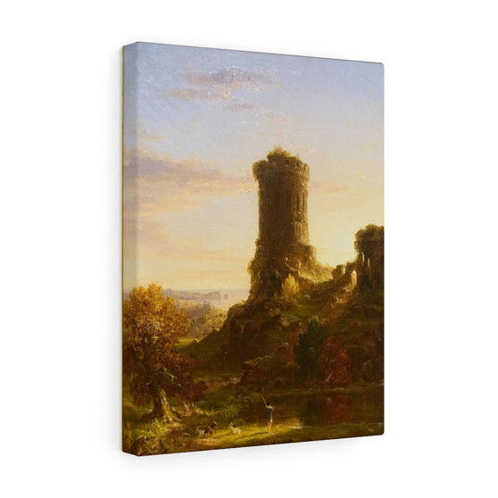   Stretched Canvas,Landscape with Tower in Ruin, by Thomas Cole, 1839  -  Stretched Canvas,Landscape with Tower in Ruin, by Thomas Cole, 1839  -  Stretched Canvas,Landscape with Tower in Ruin, by Thomas Cole, 1839  