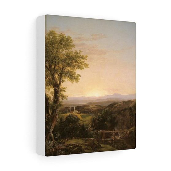 Thomas Cole , New England Scenery , Stretched Canvas,Thomas Cole - New England Scenery - Stretched Canvas