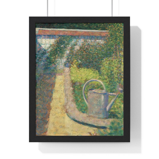 Georges Seurat , The Watering Can , Garden at Le Raincy  ,  Premium Framed Vertical Poster,Georges Seurat - The Watering Can - Garden at Le Raincy  -  Premium Framed Vertical Poster