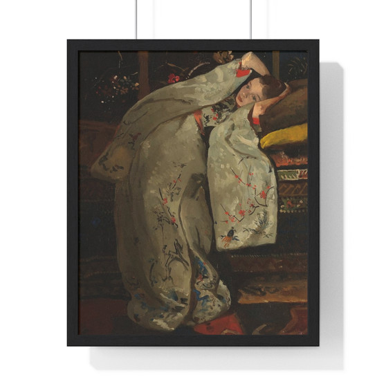 Girl in a White Kimono, George Hendrik Breitner  ,  Premium Framed Vertical Poster,Girl in a White Kimono, George Hendrik Breitner  -  Premium Framed Vertical Poster,Girl in a White Kimono, George Hendrik Breitner  -  Premium Framed Vertical Poster