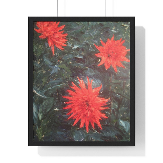 Caillebotte Dahlias - Premium Framed Vertical Poster,Caillebotte Dahlias , Premium Framed Vertical Poster