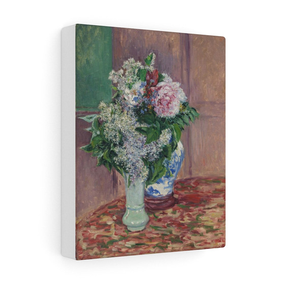 Gustave Caillebotte, Lilacs and Peonies in Two Vases,  -  Stretched Canvas,Gustave Caillebotte, Lilacs and Peonies in Two Vases,  ,  Stretched Canvas,Gustave Caillebotte, Lilacs and Peonies in Two Vases,  -  Stretched Canvas