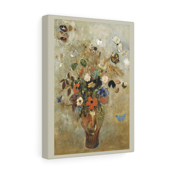 Still Life with Flowers (1905) by Odilon Redon, Stretched Canvas,Still Life with Flowers (1905) by Odilon Redon- Stretched Canvas