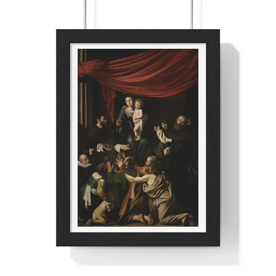 Michelangelo Merisi, called Caravaggio, Madonna of the Rosary,  -  Premium Framed Vertical Poster,Michelangelo Merisi, called Caravaggio, Madonna of the Rosary,  ,  Premium Framed Vertical Poster,Michelangelo Merisi, called Caravaggio, Madonna of the Rosary,  -  Premium Framed Vertical Poster