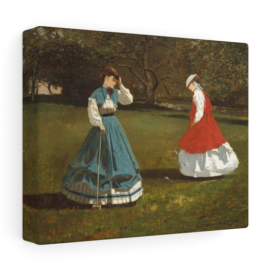A Game of Croquet (1866) by Winslow Homer. Original from Yale University Art Gallery , Stretched Canvas,A Game of Croquet (1866) by Winslow Homer. Original from Yale University Art Gallery - Stretched Canvas