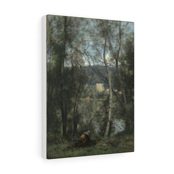  Camille Corot, French - Stretched Canvas,A Woman Gathering at Ville,d'Avray,  ca. 1871, Stretched Canvas,  ca. 1871-74,74, Camille Corot, French ,A Woman Gathering at Ville-d'Avray,  ca. 1871-74, Camille Corot, French - Stretched Canvas,A Woman Gathering at Ville-d'Avray