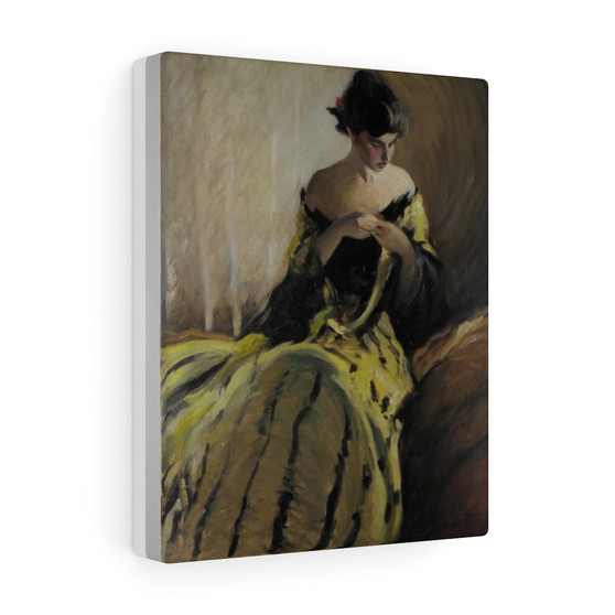 Study in Black and Green (Oil Sketch) ca. 1906 Attributed to John White Alexander, Stretched Canvas,Study in Black and Green (Oil Sketch) ca. 1906 Attributed to John White Alexander- Stretched Canvas