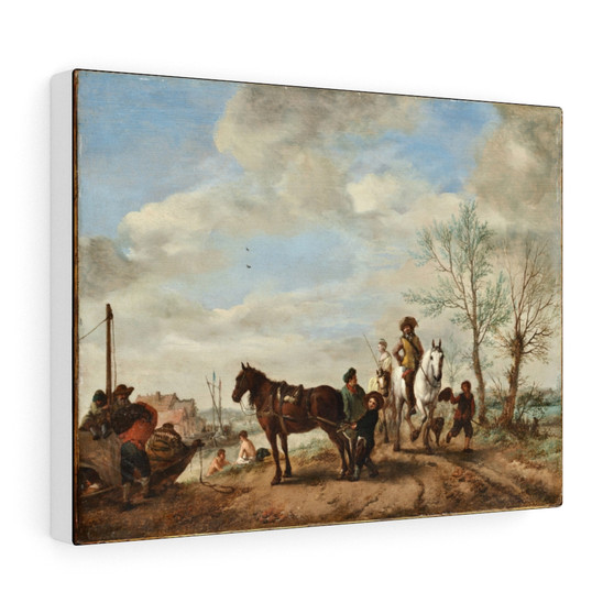 54, Philips Wouwerman, Dutch, Stretched Canvas,A Man and a Woman on Horseback, ca. 1653-54, Philips Wouwerman, Dutch- Stretched Canvas,A Man and a Woman on Horseback, ca. 1653-54, Philips Wouwerman, Dutch- Stretched Canvas,A Man and a Woman on Horseback, ca. 1653