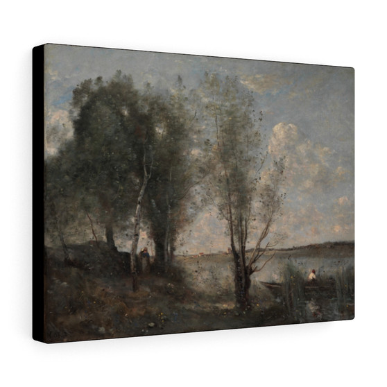  French- Stretched Canvas,Boatman among the Reeds, ca. 1865, Camille Corot, French, Stretched Canvas,Boatman among the Reeds, ca. 1865, Camille Corot, French- Stretched Canvas,Boatman among the Reeds, ca. 1865, Camille Corot