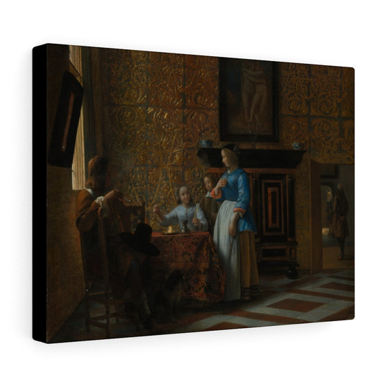 Leisure Time in an Elegant Setting, ca. 1663-65, Pieter de Hooch, Dutch- Stretched Canvas,Leisure Time in an Elegant Setting, ca. 1663,65, Pieter de Hooch, Dutch, Stretched Canvas,Leisure Time in an Elegant Setting, ca. 1663-65, Pieter de Hooch, Dutch- Stretched Canvas