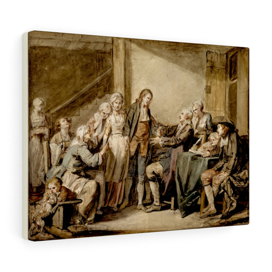 Baptiste Greuze French , Stretched Canvas,The Marriage Contract ca. 1761 Jean-Baptiste Greuze French - Stretched Canvas,The Marriage Contract ca. 1761 Jean
