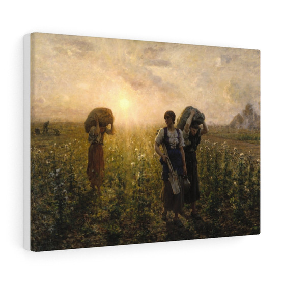 Fin du travail (The End of the Working Day) - Jules Breton - Stretched Canvas,Fin du travail (The End of the Working Day) , Jules Breton , Stretched Canvas