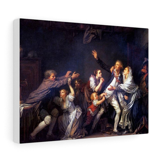 La malediction paternelle (the father's curse) by Jean,Baptiste Greuze , Stretched Canvas,La malediction paternelle (the father's curse) by Jean-Baptiste Greuze - Stretched Canvas