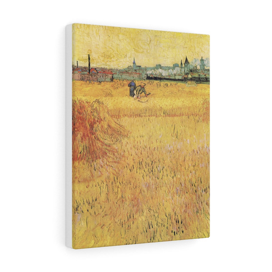 Vincent van Gogh's Wheat field with View of Arles (1888), Stretched Canvas,Vincent van Gogh's Wheat field with View of Arles (1888)- Stretched Canvas