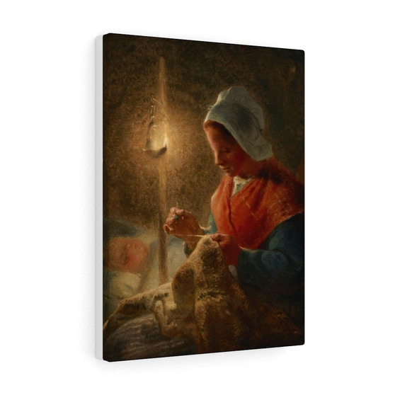   Woman Sewing by Lamplight  -  Stretched Canvas,Jean,François Millet,  Woman Sewing by Lamplight  ,  Stretched Canvas,Jean-François Millet,  Woman Sewing by Lamplight  -  Stretched Canvas,Jean-François Millet