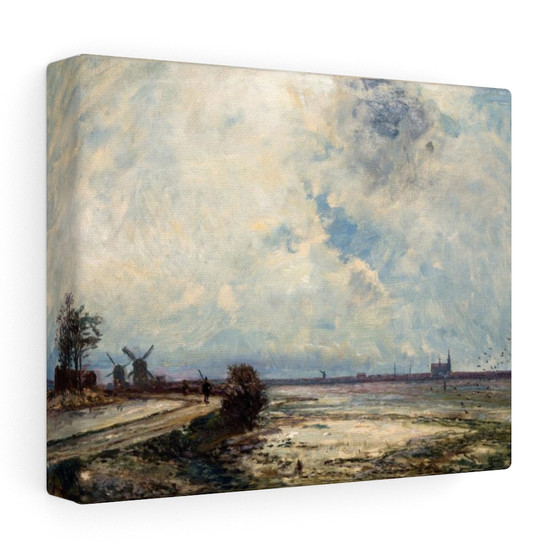 Johan Barthold Jongkind, Dutch Landscape  ,  Stretched Canvas,Johan Barthold Jongkind, Dutch Landscape  -  Stretched Canvas,Johan Barthold Jongkind, Dutch Landscape  -  Stretched Canvas