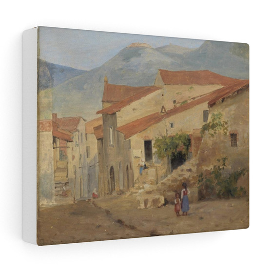 Village Street in the Sabine Mountains,  Jørgen Sonne  ,  Stretched Canvas,Village Street in the Sabine Mountains,  Jørgen Sonne  -  Stretched Canvas,Village Street in the Sabine Mountains,  Jørgen Sonne  -  Stretched Canvas