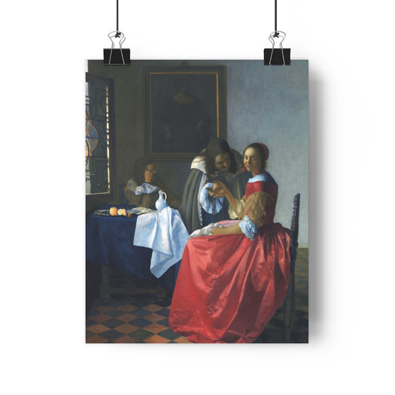 Johannes Vermeer’s The Girl with a Wineglass  , Giclée Art Print ,Johannes Vermeer’s The Girl with a Wineglass  - Giclée Art Print 