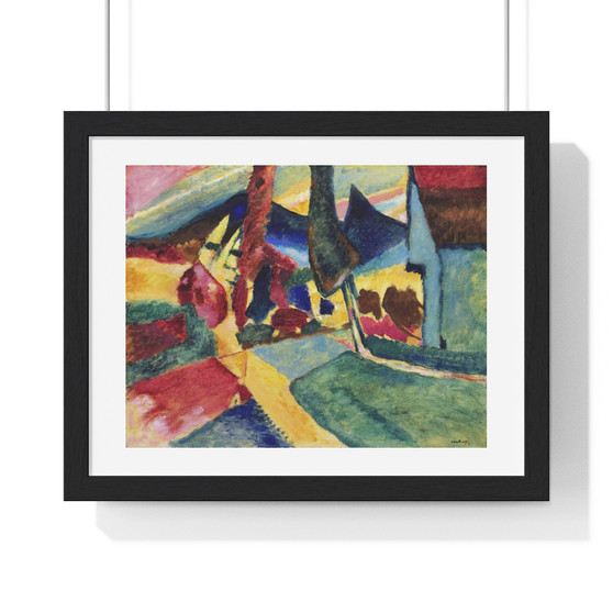  Premium Framed Horizontal Poster,Landscape with Two Poplars (1912) by Wassily Kandinsky - Premium Framed Horizontal Poster,Landscape with Two Poplars (1912) by Wassily Kandinsky 