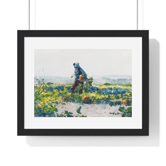 For to Be a Farmer’s Boy (1887) by Winslow Homer , Premium Horizontal Framed Poster,For to Be a Farmer’s Boy (1887) by Winslow Homer - Premium Horizontal Framed Poster