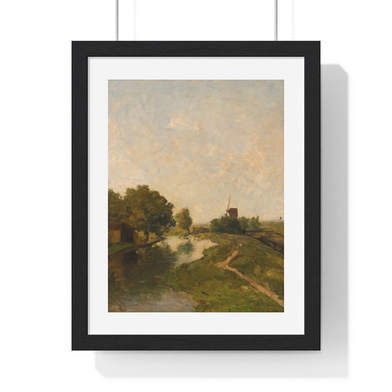  Polderlandschap (Watermolen aan een vaart bij Leiden) , Premium Vertical Framed Poster,Paul Joseph Constantin Gabriël - Polderlandschap (Watermolen aan een vaart bij Leiden) - Premium Vertical Framed Poster,Paul Joseph Constantin Gabriël 