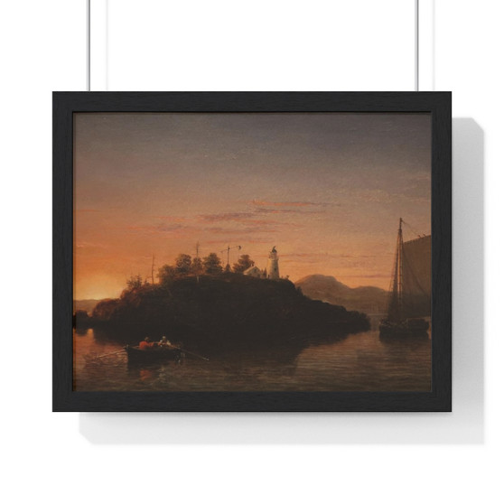 View of Camden Mountains from Penobscot Bay by Fitz Henry Lane  ,  Premium Framed Horizontal Poster,View of Camden Mountains from Penobscot Bay by Fitz Henry Lane  -  Premium Framed Horizontal Poster