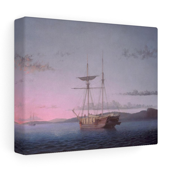 Fitz Henry Lane, Lumber Schooners at Evening on Penobscot Bay  ,  Stretched Canvas,Fitz Henry Lane, Lumber Schooners at Evening on Penobscot Bay  -  Stretched Canvas,Fitz Henry Lane, Lumber Schooners at Evening on Penobscot Bay  -  Stretched Canvas